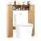 Costway Over The Toilet Storage Cabinet Double Door Bathroom Toilet Storage Organizer Natural/White
